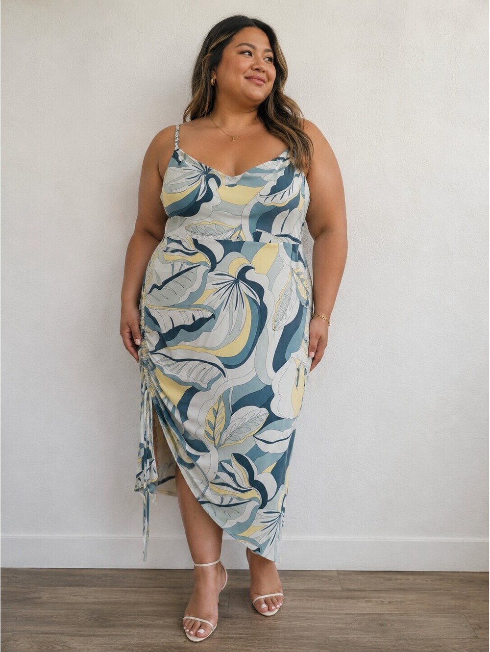 Forever 21 tropical leaf print dress plus size